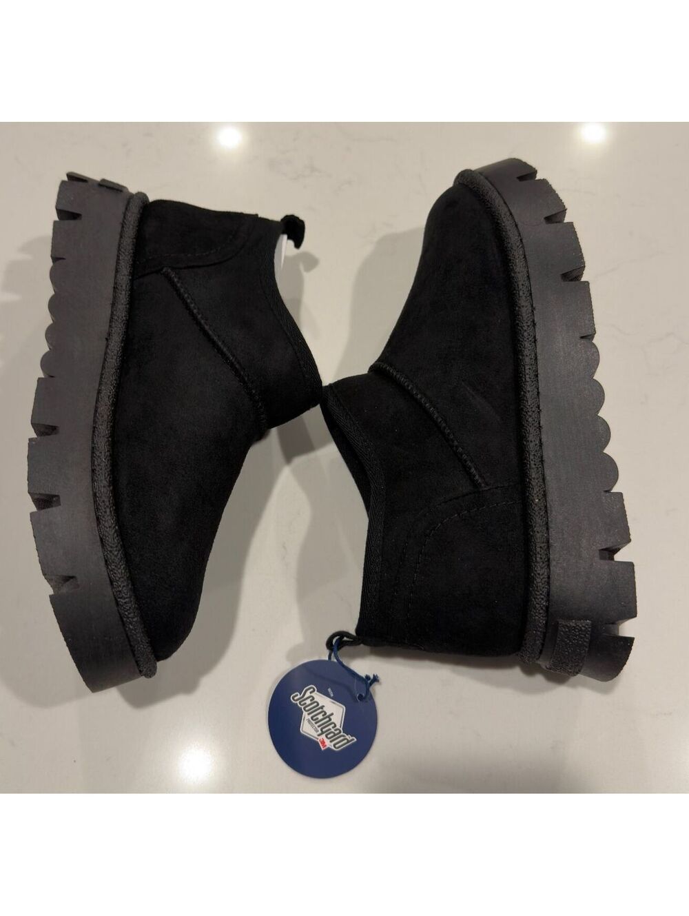 White Mountain Black Toree Faux Fur Booties Women Size 8